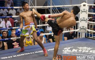 Tiger Muay Thai Taleydam fights at Bangla Stadium in Phuket, Thailand, Sunday, May. 12, 2013. (Photo by Mitch Viquez Â©2013)