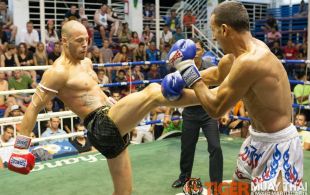 ÃaÄan Atakan fights at Bangla boxing stadium in Phuket, Thailand, Friday, Aug. 2, 2013. (Photo by Mitch Viquez Â©2013)