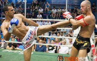 ÃaÄan Atakan fights at Bangla boxing stadium in Phuket, Thailand, Friday, Aug. 2, 2013. (Photo by Mitch Viquez Â©2013)