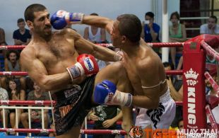 Majid Fallam fights at Bangla stadium in Phuket, Thailand, Friday, Jul. 19, 2013. (Photo by Mitch Viquez Â©2013)