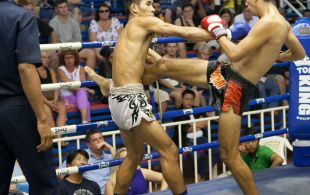 Eric Branch fights at Bangla stadium in Phuket, Thailand, Wednesday, Jul. 3, 2013. (Photo by Mitch Viquez Â©2013)
