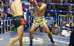 Eric Branch fights at Bangla stadium in Phuket, Thailand, Wednesday, Jul. 3, 2013. (Photo by Mitch Viquez Â©2013)