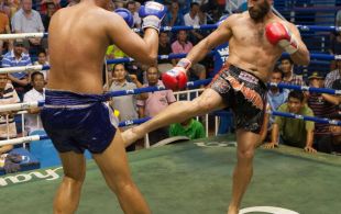 Majid Fallam fights at Bangla stadium in Phuket, Thailand, Wednesday, Jun. 19, 2013. (Photo by Mitch Viquez Â©2013)