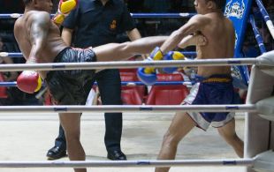 Tiger Muay Thai fighter Ngoo at Patong Sainamyen Road stadium in Phuket, Thailand, Thursday, Jun. 20, 2013. (Photo by Mitch Viquez Â©2013)