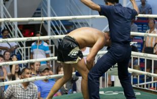 Abdel Krin fights at Bangla stadium in Phuket, Thailand, Friday, Jun. 7, 2013. (Photo by Mitch Viquez Â©2013)
