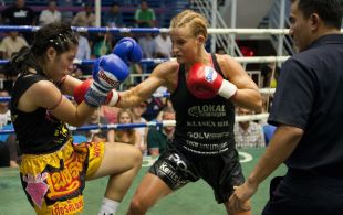 Madeline Vall fights at Bangla stadium in Phuket, Thailand, Friday, Jun. 7, 2013. (Photo by Mitch Viquez Â©2013)
