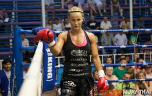 Madeline Vall fights at Bangla stadium in Phuket, Thailand, Friday, Jun. 7, 2013. (Photo by Mitch Viquez Â©2013)