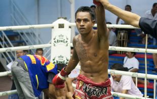 Tiger Muay Thai fighter Petdam fights at Bangla stadium in Phuket, Thailand, Friday, Jun. 7, 2013. (Photo by Mitch Viquez Â©2013)
