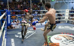 Caleb Archer fights at Bangla Stadium in Phuket, Thailand, Wednesday, May. 15, 2013. (Photo by Mitch Viquez Â©2013)