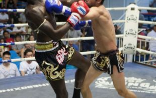 Caleb Archer fights at Bangla Stadium in Phuket, Thailand, Wednesday, May. 15, 2013. (Photo by Mitch Viquez Â©2013)