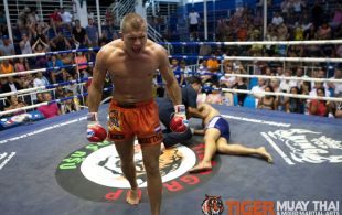 Thorsten Sickesz Koper wins via knockout in the third round at Bangla Stadium in Phuket, Thailand, Wednesday, May. 8, 2013. (Photo by Mitch Viquez Â©2013)