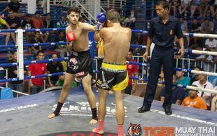 Moussa Alharthi fights at Bangla boxing stadium in Phuket, Thailand, Friday, Sep. 6, 2013. (Photo by Mitch Viquez Â©2013)