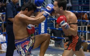 Serrano Jonathan fights at Bangla boxing stadium in Phuket, Thailand, Friday, Sep. 6, 2013. (Photo by Mitch Viquez Â©2013)